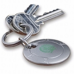 Matt Silver Plated Round Keyring