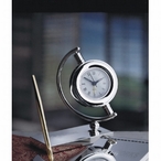 Silver Plated Gyroscope Clock