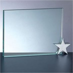 Crystal award with chrome star